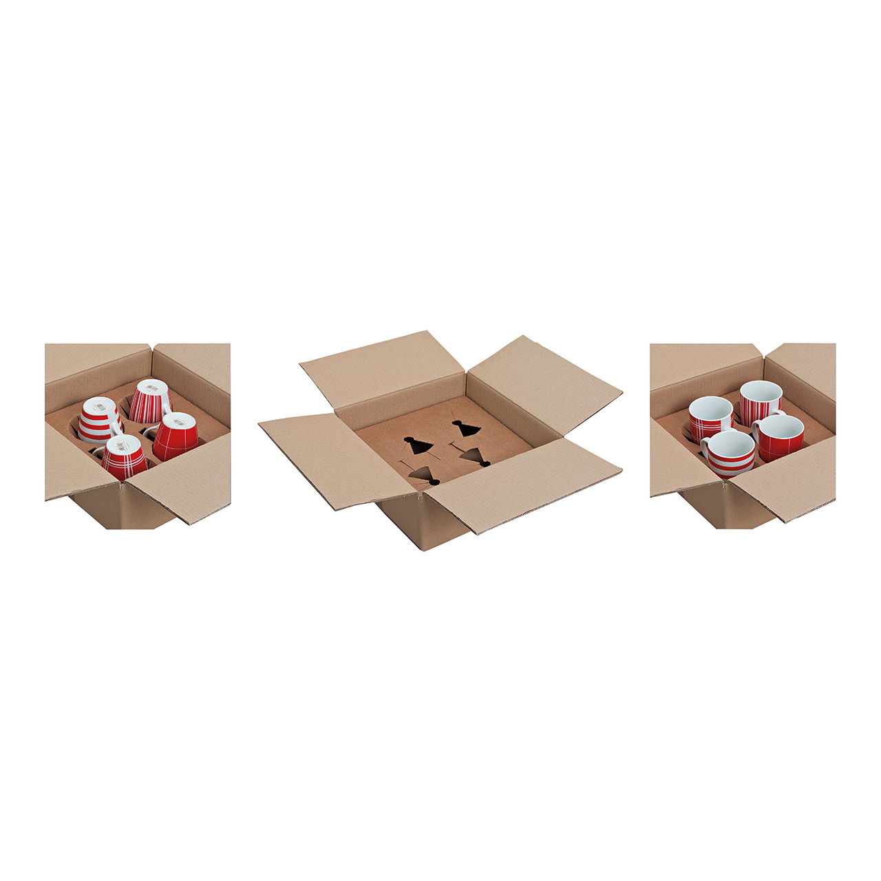 Verpackung Karton, 4er Set Becher ,B31 x T31 x H13 cm Verpackung Karton, 4er Set Becher ,B31 x T31 x H13 cm