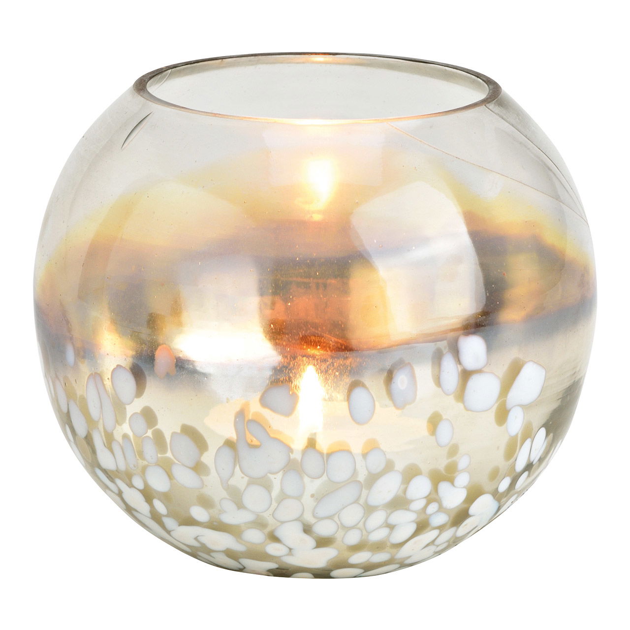 Photophore en verre or (L/H/P) 13x12x13cm