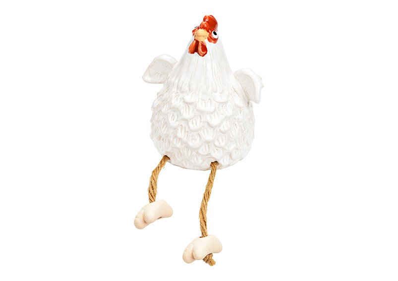 Edge stool ceramic chicken white (W/H/D) 8x10x8cm