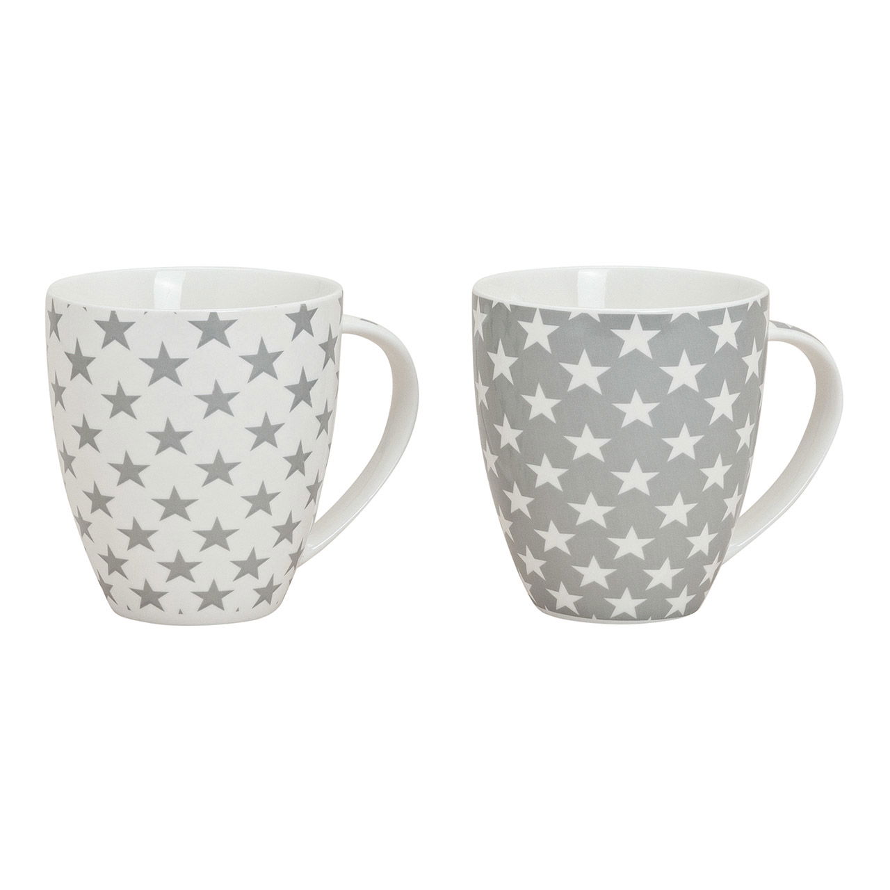 Jumbo mug stars made of porcelain, 2 assorted (W/H/D) 14x12x10.5 cm, 600 ml Jumbo mug stars made of porcelain, 2 assorted (W/H/D) 14x12x10.5 cm, 600 ml