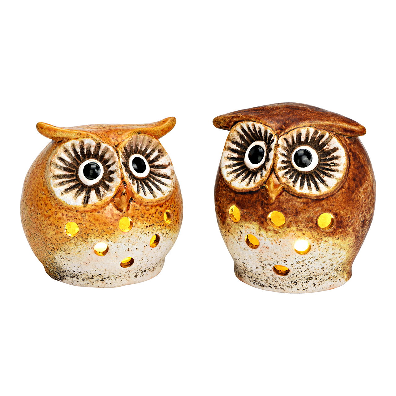 Figurine Hibou avec LED en faïence, 2 fois, marron (L/H/P) 8x10x8cm Fonctionnement sur piles 2xLR44 non incluses
Krug, Töpferei, Kunsthandwerk, Vase, Vogel