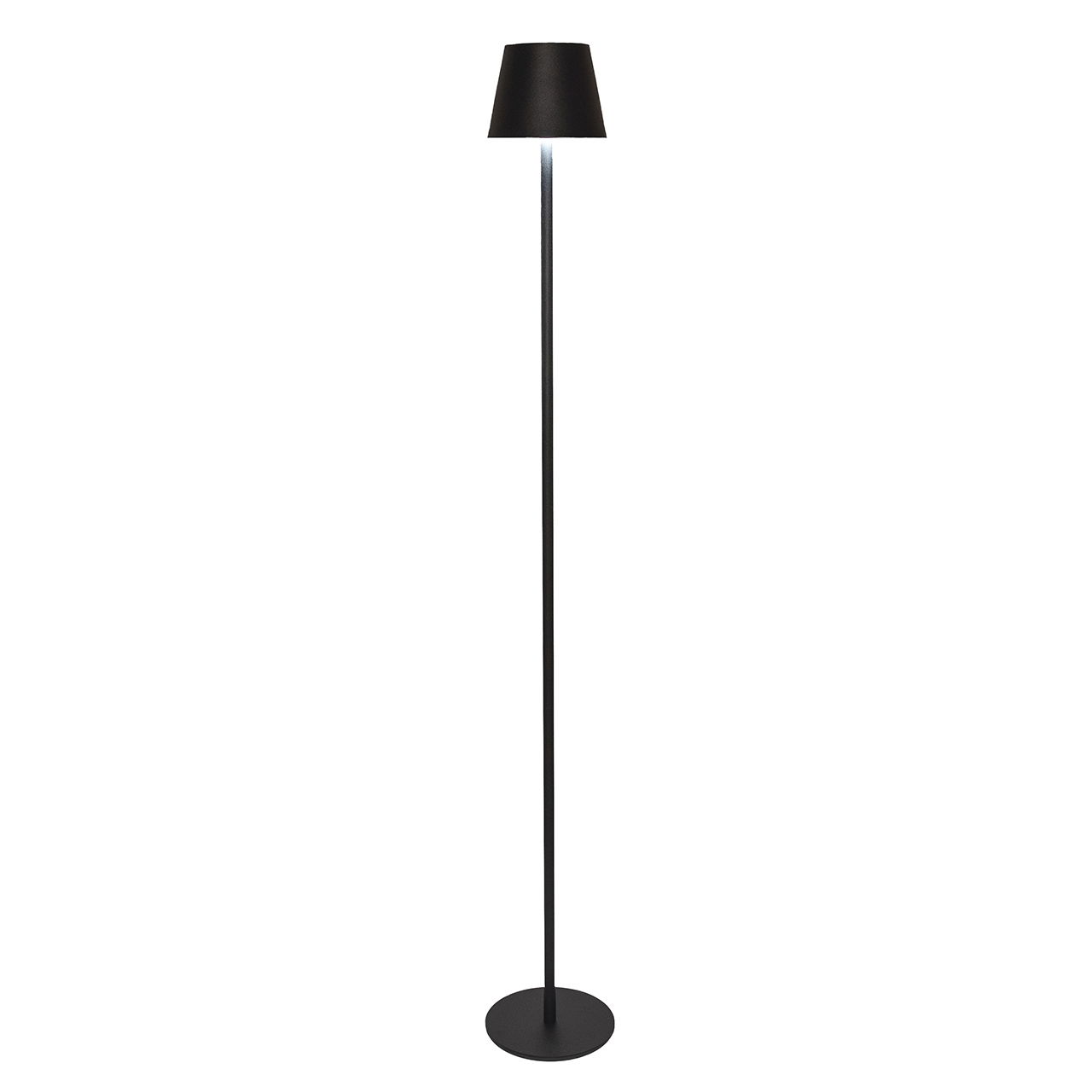 LED Stehlampe (LP44 Warmweiß, Dimmbar, inkl. 200cm USB Zuleitung) aus Metall, Matt-Schwarz (H) 1,2M Lampe, Lampenschirm