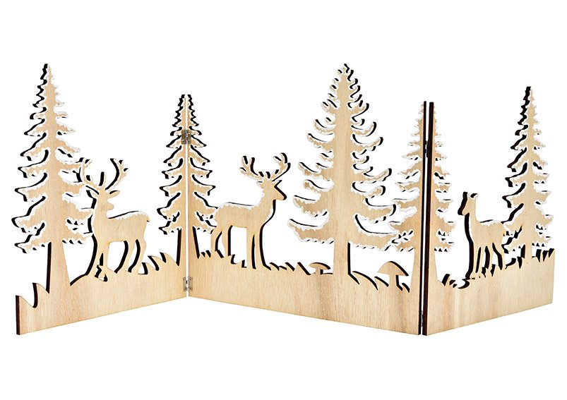 Stand winter forest of wood natural (W/H/D) 82x30x0,7cm