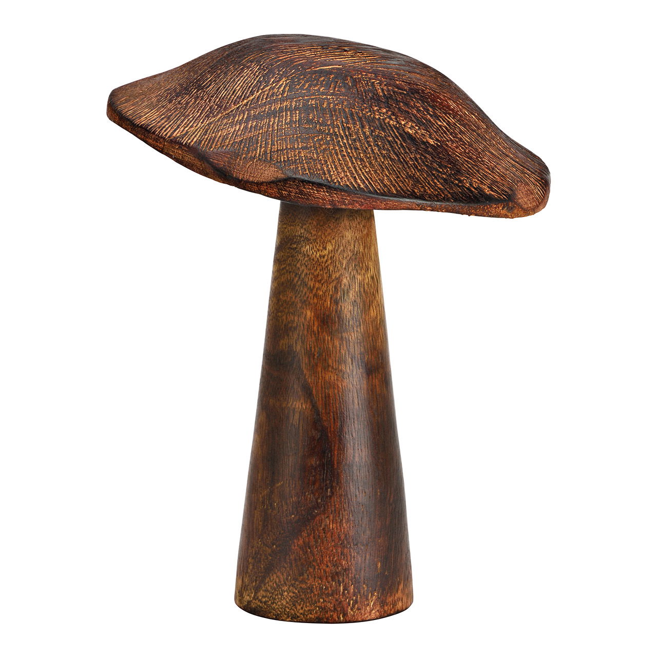 Champignon en bois de manguier marron (L/H/P) 14x18x14cm