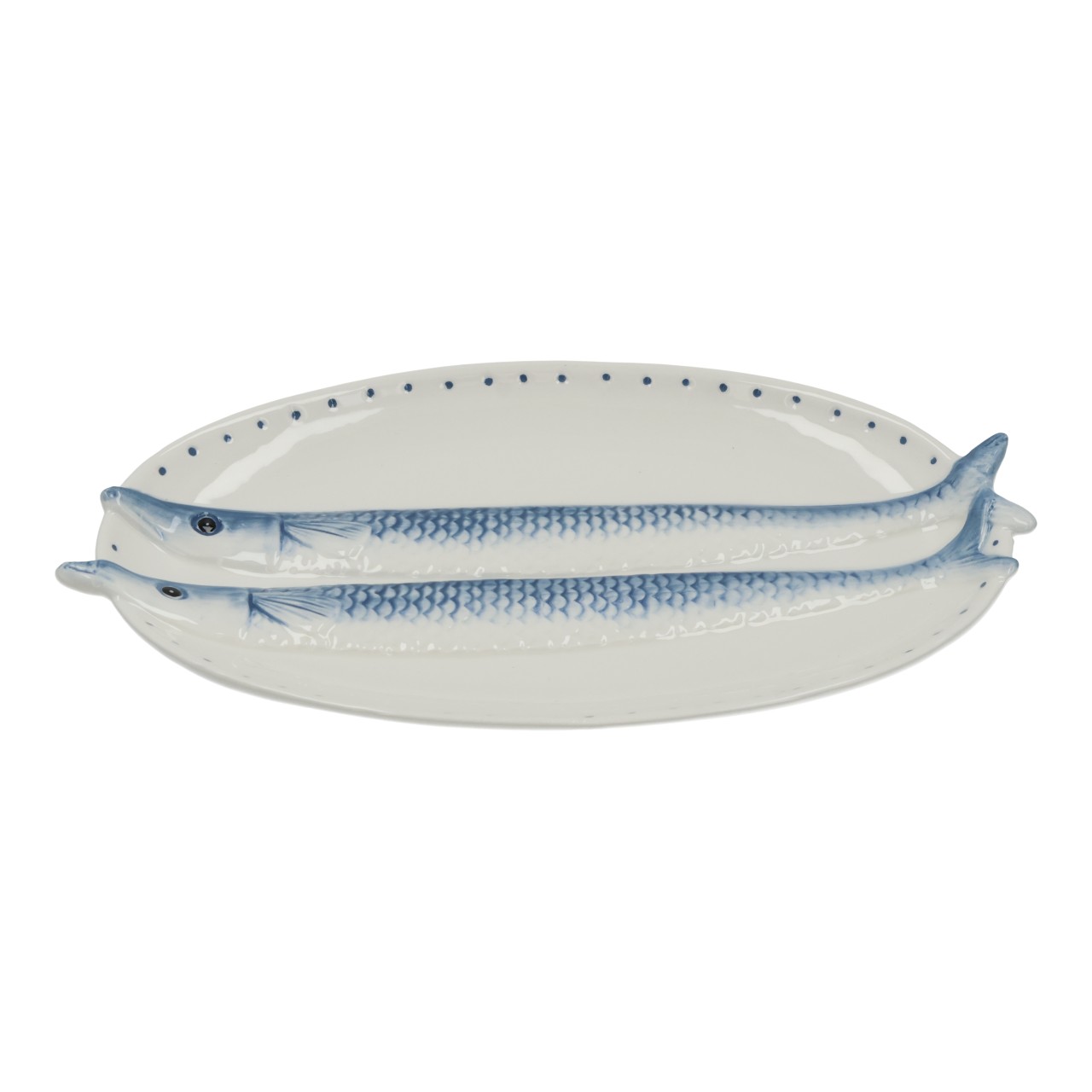 fisch, teller, blau, dekorativ, zwei-fische