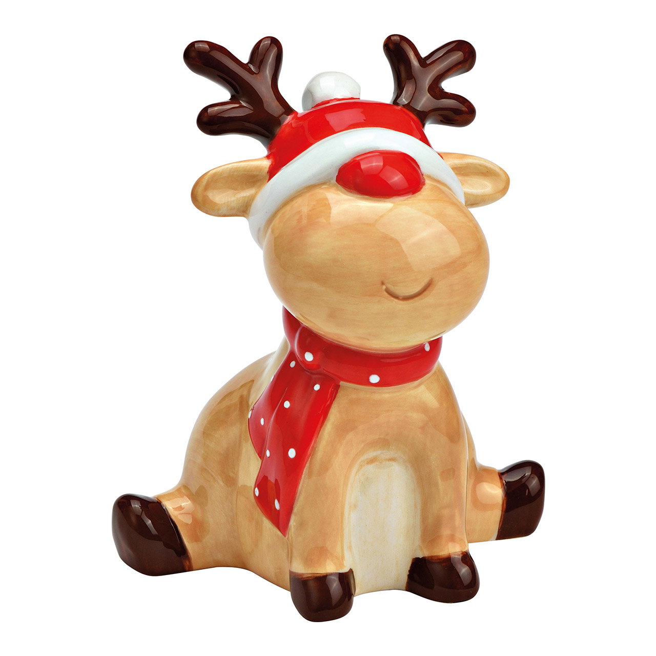 Reno de cerámica rojo (A/A/D) 10x12x8cm Reno de cerámica rojo (A/A/D) 10x12x8cm