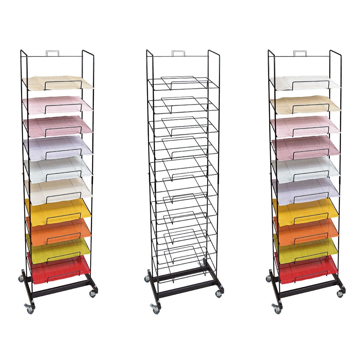 Supporto per tovaglietta in metallo, L48 x P31 x H170 cm Supporto per tovaglietta in metallo, L48 x P31 x H170 cm