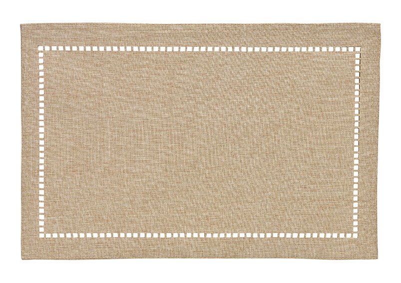 Placemat textile, 70% linen, 30% polyester beige 45x30cm