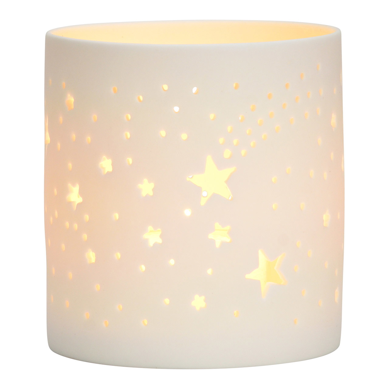 Ceramiczna lampka w ksztalcie gwiazdy, biala (szer. x wys. x gl.) 7 x 8 x 7 cm Lampe, Lampenschirm