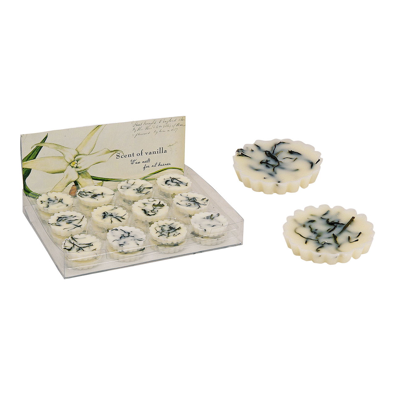 Cera perfumada de vainilla para lámparas aromáticas, aprox. 15 g, 5 cm de diámetro Cera perfumada de vainilla para lámparas aromáticas, aprox. 15 g, 5 cm de diámetro