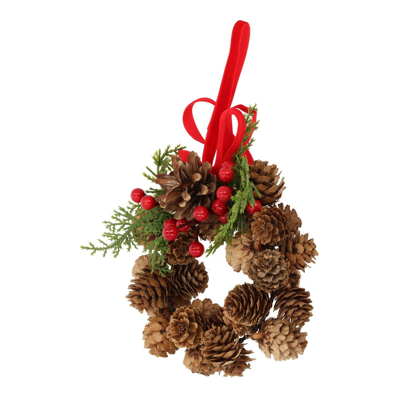 Hangkrans met kegels van natuurlijk materiaal, bruin (B/H/D) 15x15x5cm Pflanze, Baum, Konifer