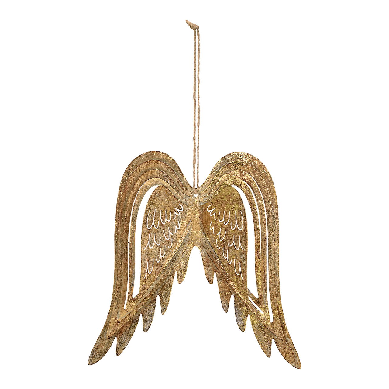 Hänger Flügel aus Metall Gold (B/H/T) 20x20x2 cm