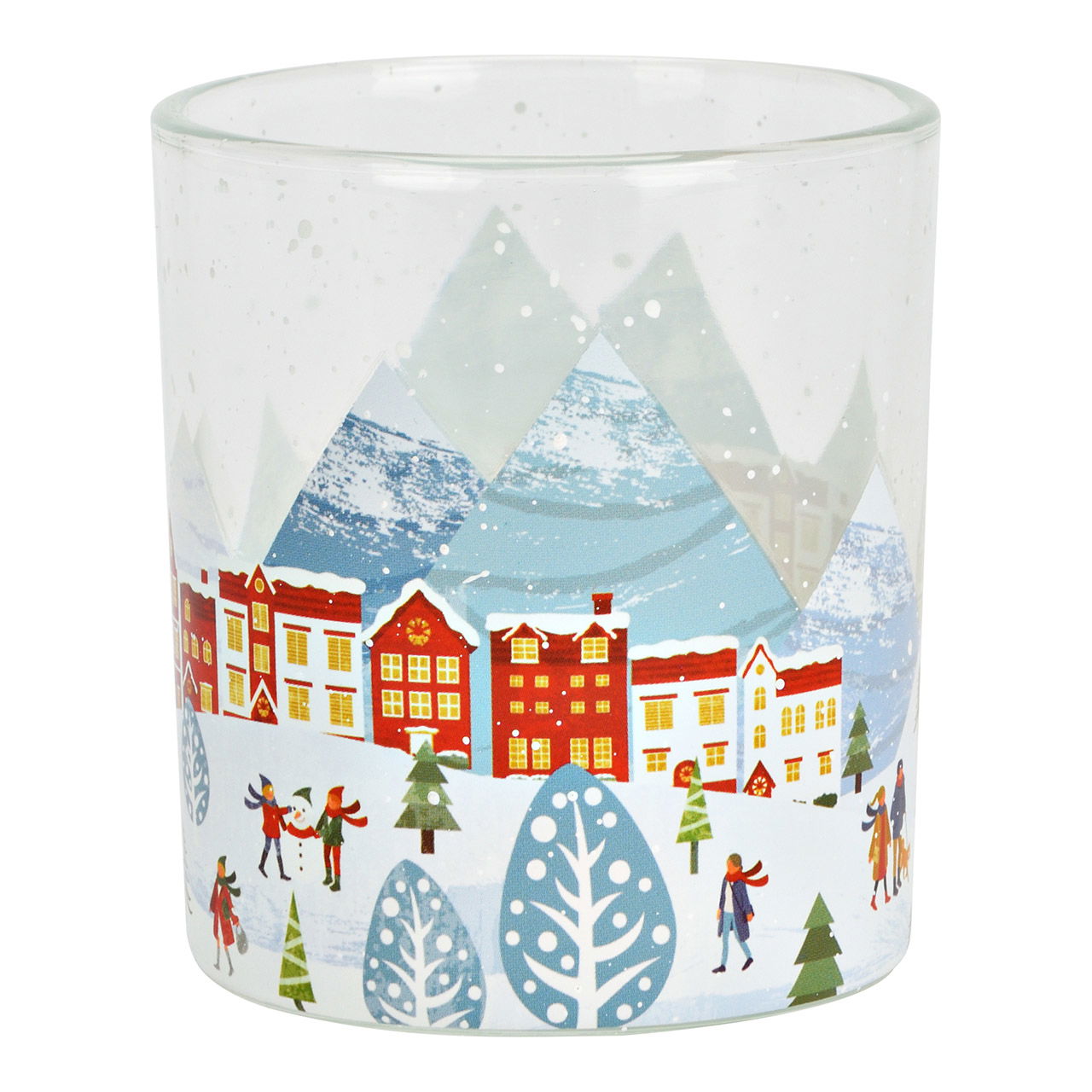 Photophore Décor de Noël en verre, Coloré (L/H/P) 7x8x7cm Photophore Décor de Noël en verre, Coloré (L/H/P) 7x8x7cm