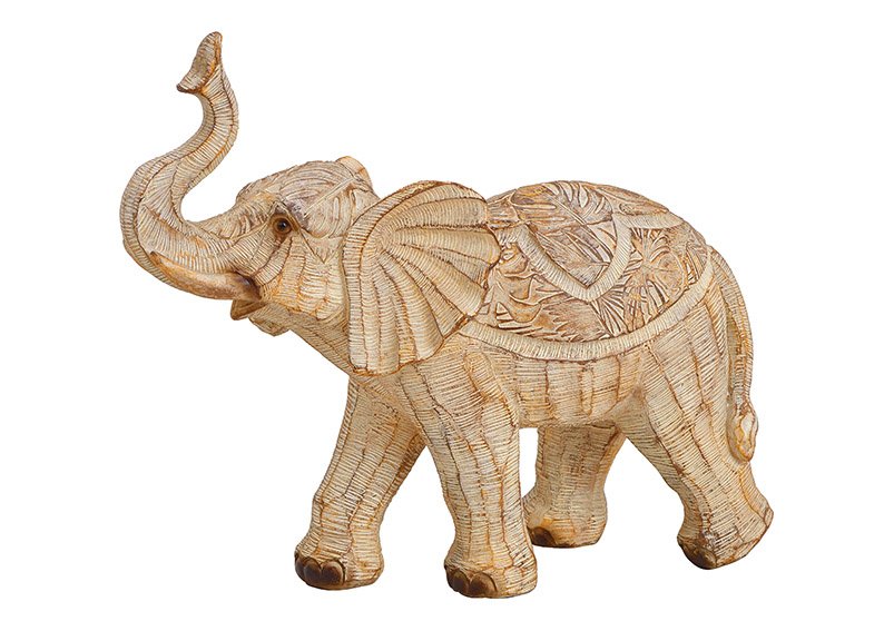 Elefante de polietileno Beige, (c/h/d) 27x25x12cm
