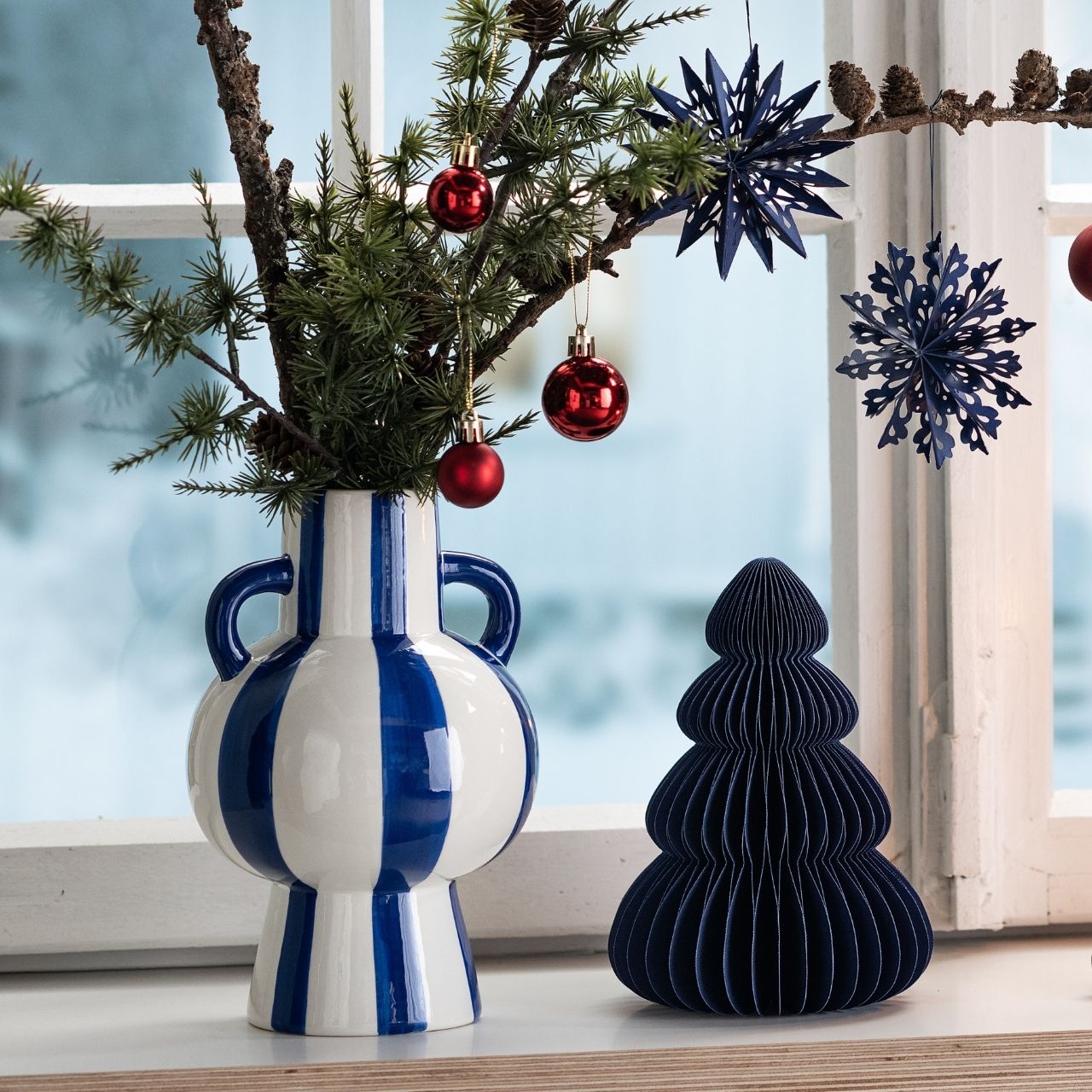 Weihnachten, Weihnachtsdekorationen, Festival, Fenster, Fensterbank