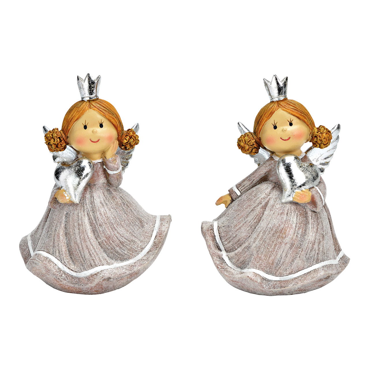 Engel met glitter gemaakt van poly bruin 2-voudig, (B/H/D) 11x15x10cm Engel met glitter gemaakt van poly bruin 2-voudig, (B/H/D) 11x15x10cm