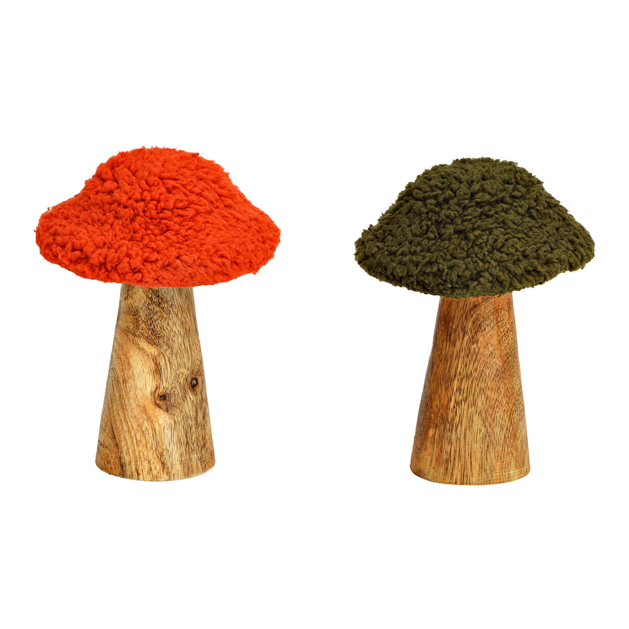 Mushroom made of mango wood/textile, 2-fold, red/green (W/H/D) 9x12x9cm Mushroom made of mango wood/textile, 2-fold, red/green (W/H/D) 9x12x9cm