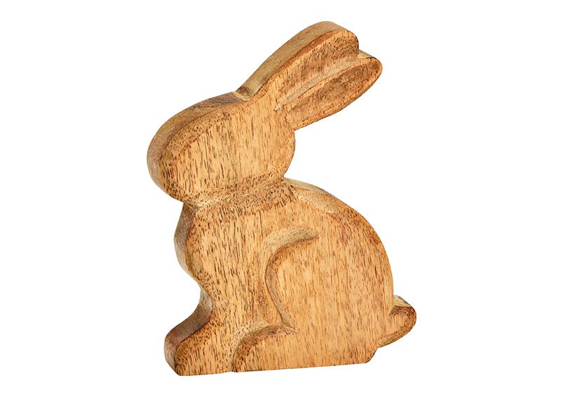 Vitrine konijn mangohout naturel (B/H/D) 11x15x2cm