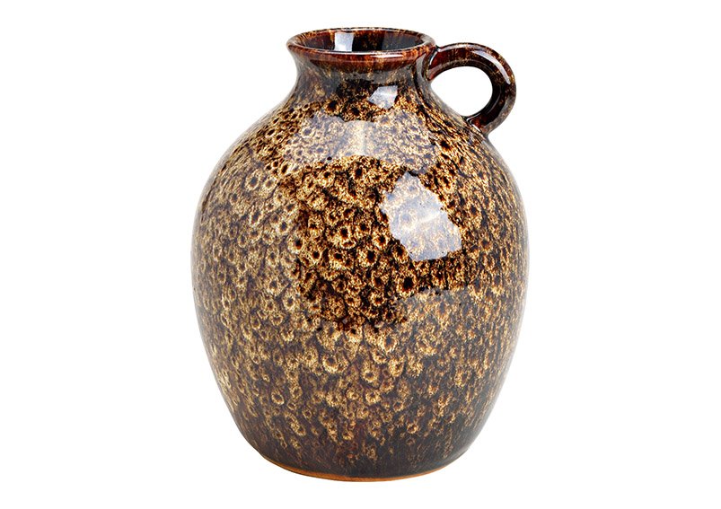 Vase, Krug aus Keramik Braun (B/H/T) 19x24x19cm
