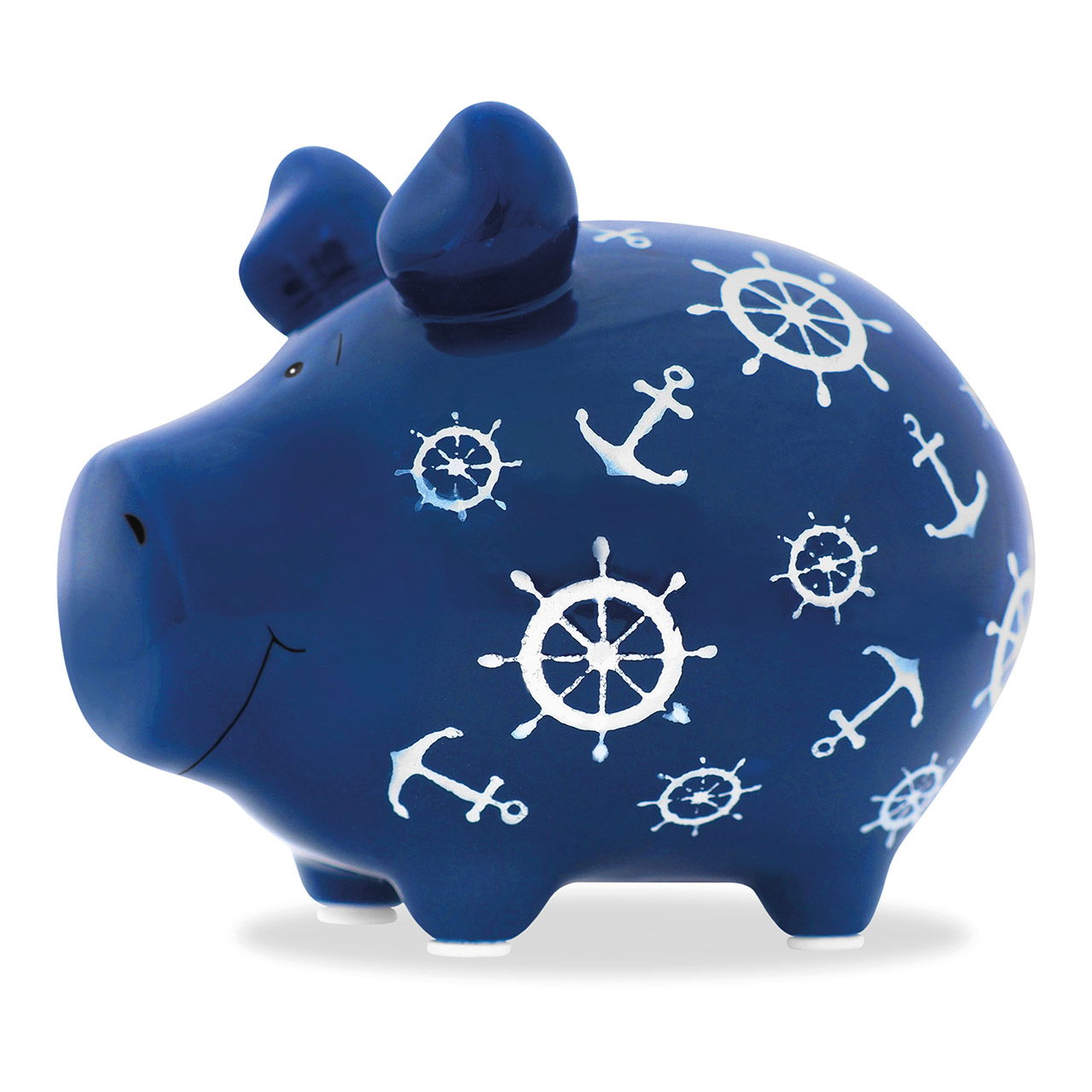 Sparschwein Company Sparschwein Nautilus aus Keramik, Blau/Weiß (B/H/T) 12,5x9x9 cm Kleinschwein Sparschwein