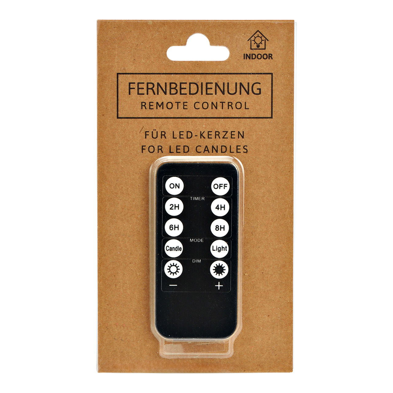 Télécommande pour bougies LED (10041661-10041695) en plastique noir (L/H/P) 4x9x1cm, excl. 1xCR2025