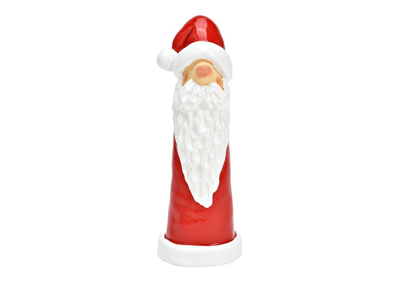 Père Noël en céramique rouge, blanc (L/H/P) 7x21x7cm