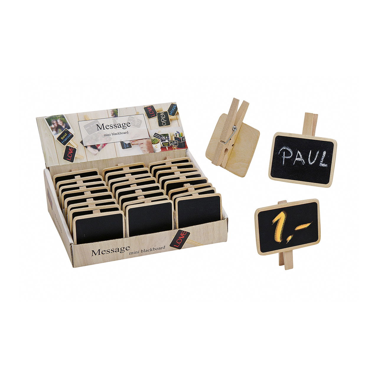 Holzclip mit Memotafel aus Holz, Schwarz/Braun (B/T) 7x5cm Holzclip mit Memotafel aus Holz, Schwarz/Braun (B/T) 7x5cm