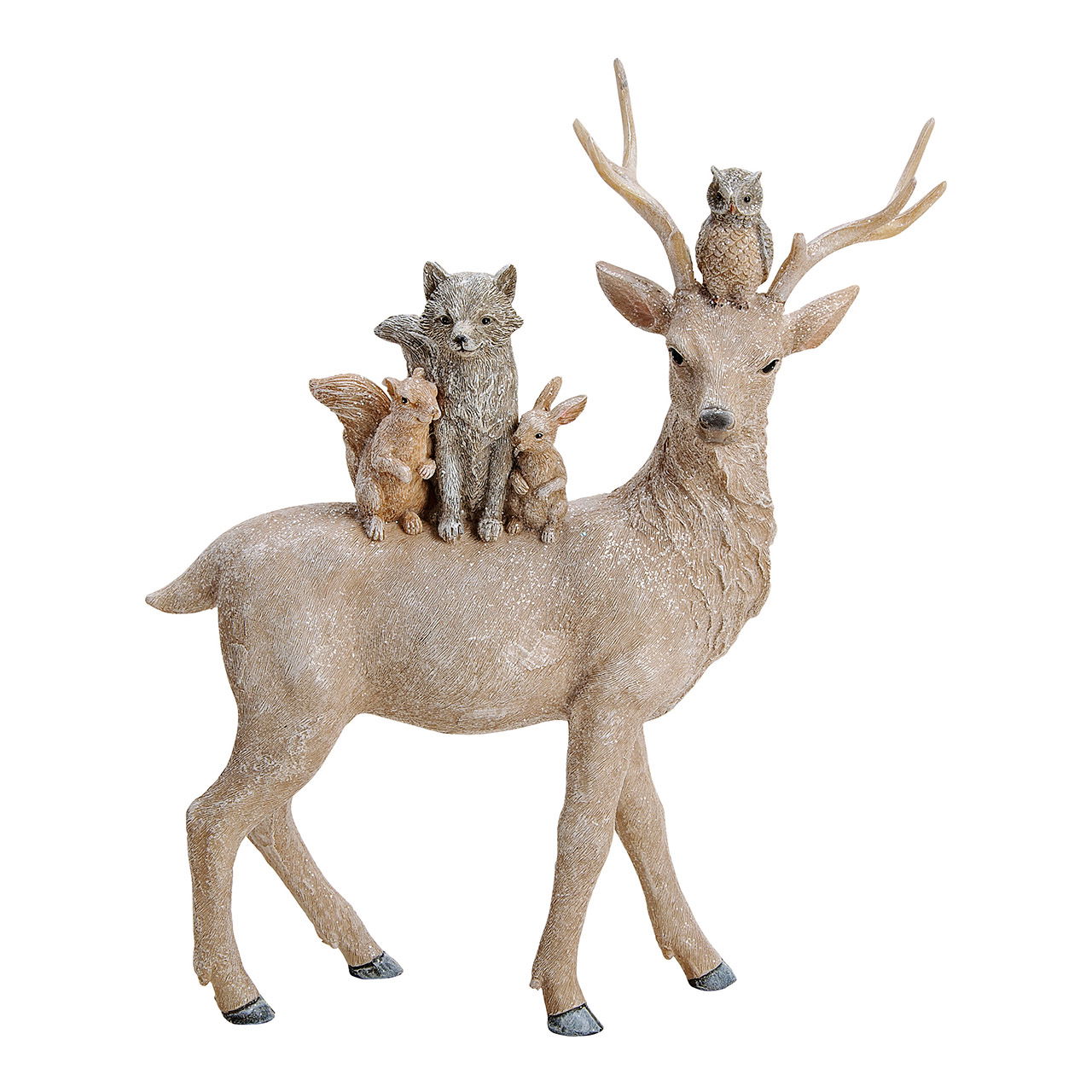 Deer made of poly beige with glitter (W/H/D) 28x35x10cm Deer made of poly beige with glitter (W/H/D) 28x35x10cm