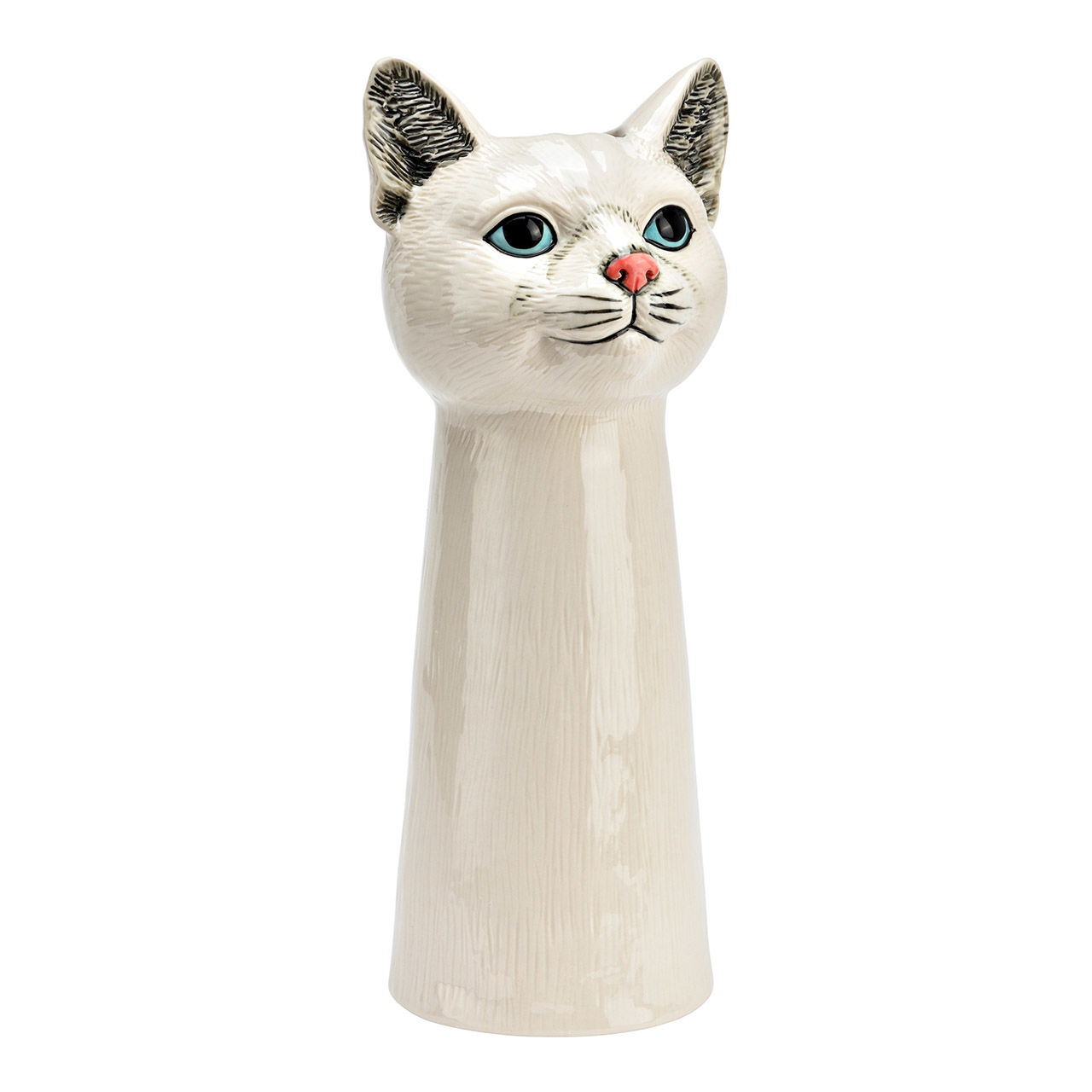 Ceramic cat head vase, white (W/H/D) 15x28x11cm