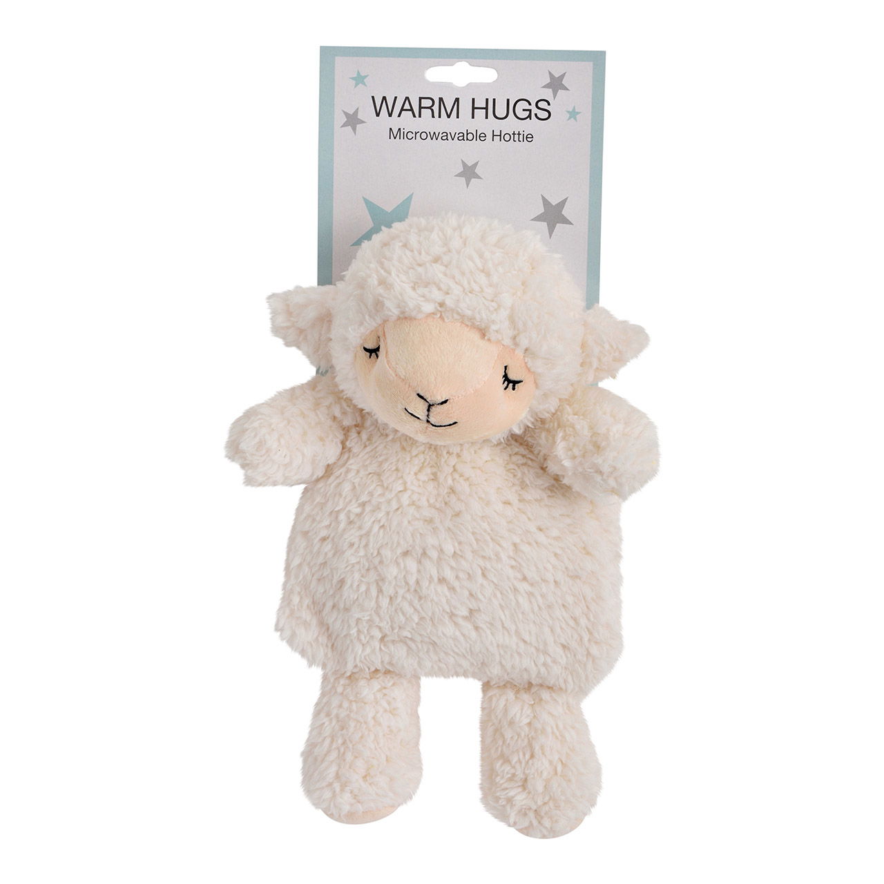 Coussin aux noyaux de cerise Mouton Housse en peluche polyester, blanc (L/H/P) 22x31x10cm