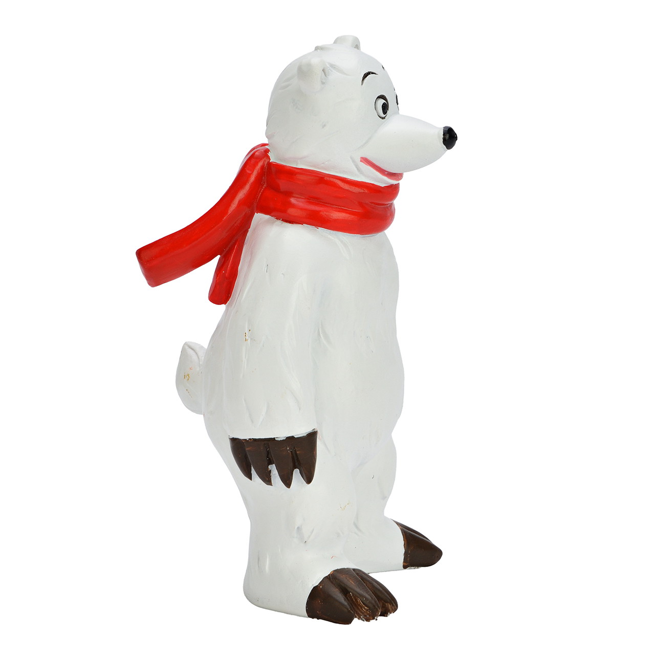 Babbo Natale & Co. KG Balbo in polietilene, bianco/rosso (L/H/D) 5x10x5cm Plüschfigur, Polar-Bär, Weiß, Rot-Schal, Tierfigur