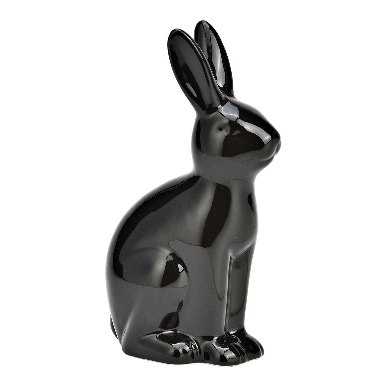 Hase aus Keramik schwarz (B/H/T) 8x16x6cm Hase aus Keramik schwarz (B/H/T) 8x16x6cm