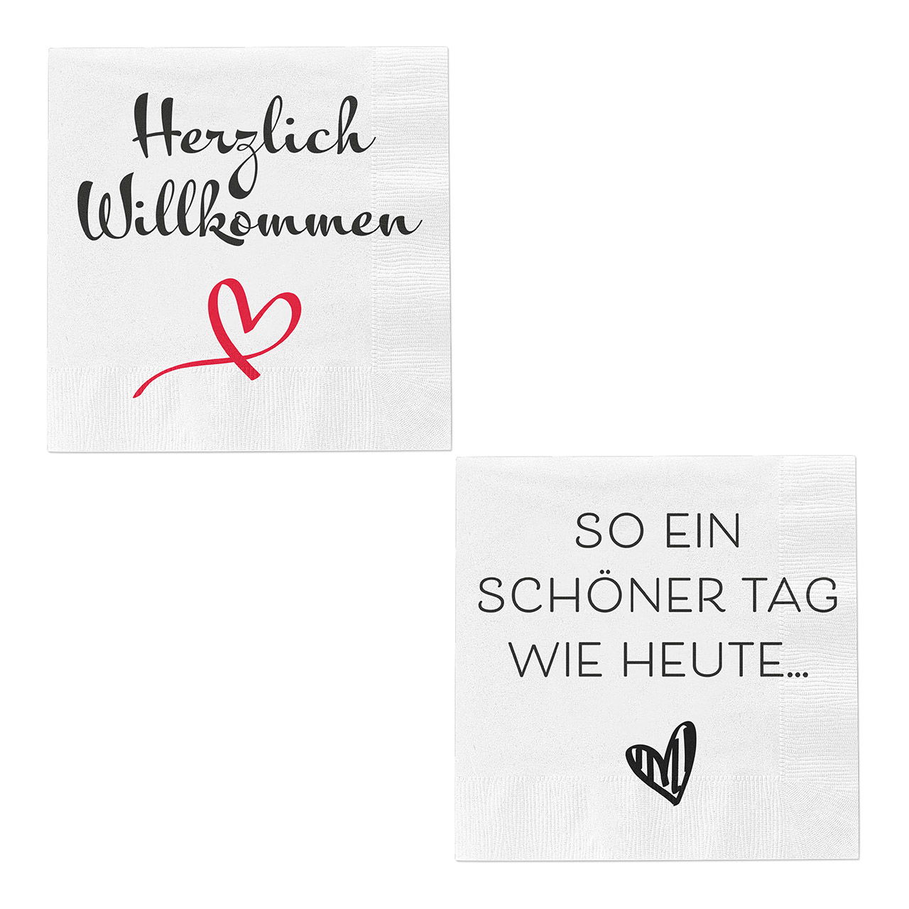 Servietten 20er Pack Sprüche aus Papier/Pappe Weiß 2-fach, (B/H) 33x33cm Servietten 20er Pack Sprüche aus Papier/Pappe Weiß 2-fach, (B/H) 33x33cm
