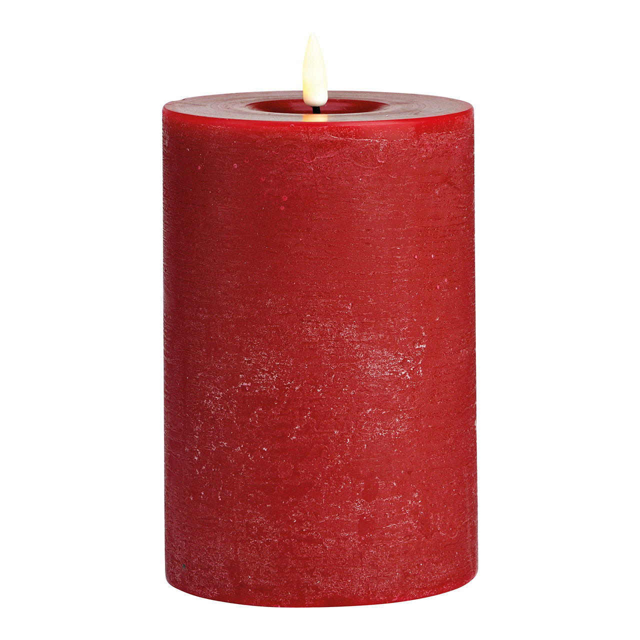 Candle LED bordeaux with timer by remote control made of wax (W/H/D) 10x15x10cm