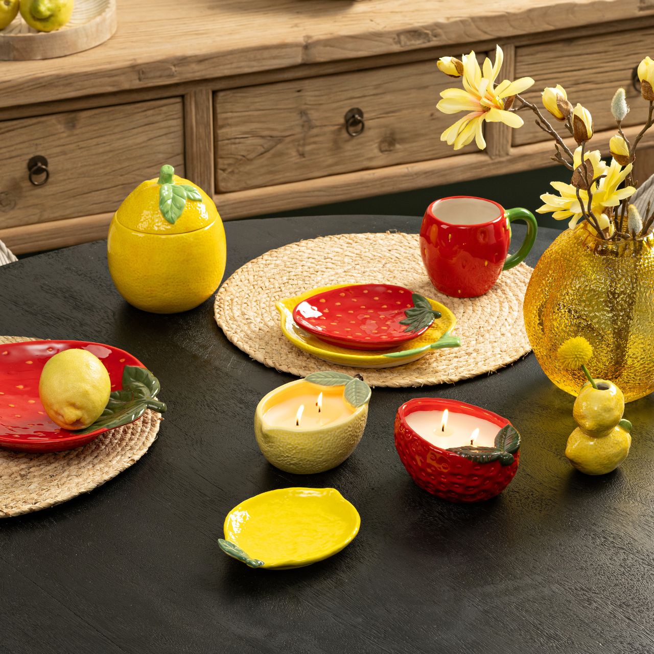 Lemon jar made of ceramic, yellow/green (W/H/D) 10x12x10cm Lemon jar made of ceramic, yellow/green (W/H/D) 10x12x10cm