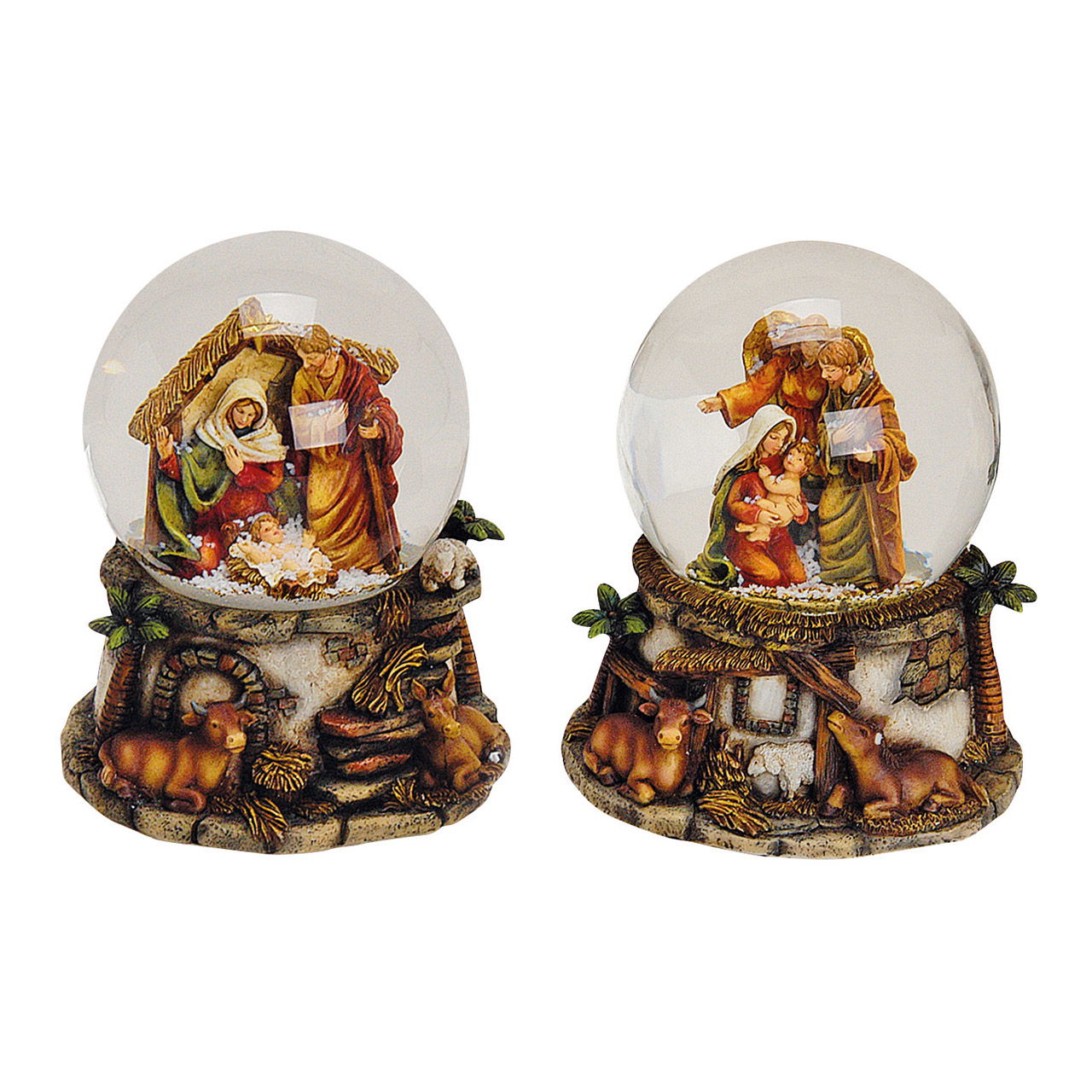 Scatola musicale/neve da presepe, in polietilene, 2 assortiti (L/H/D) 11x15x11 cm