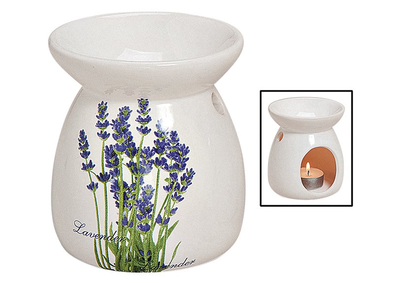 Duftlampe Lavendel aus Keramik (B/H/T) 9x11x9 cm