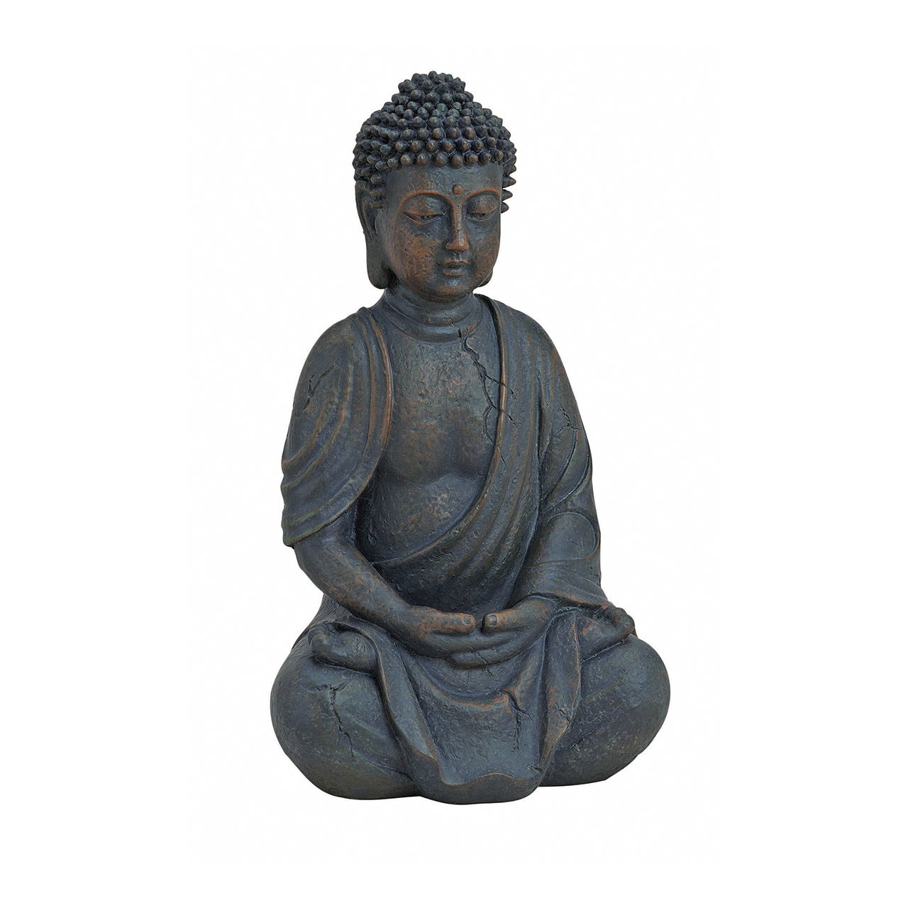 Bouddha assis marron en poly, 25 cm