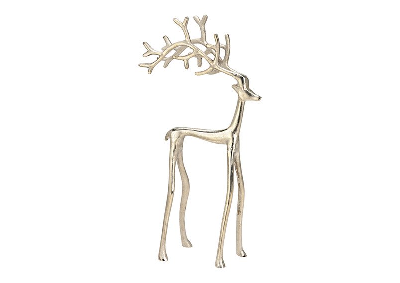 Metal deer silver (W/H/D) 20x38x10cm