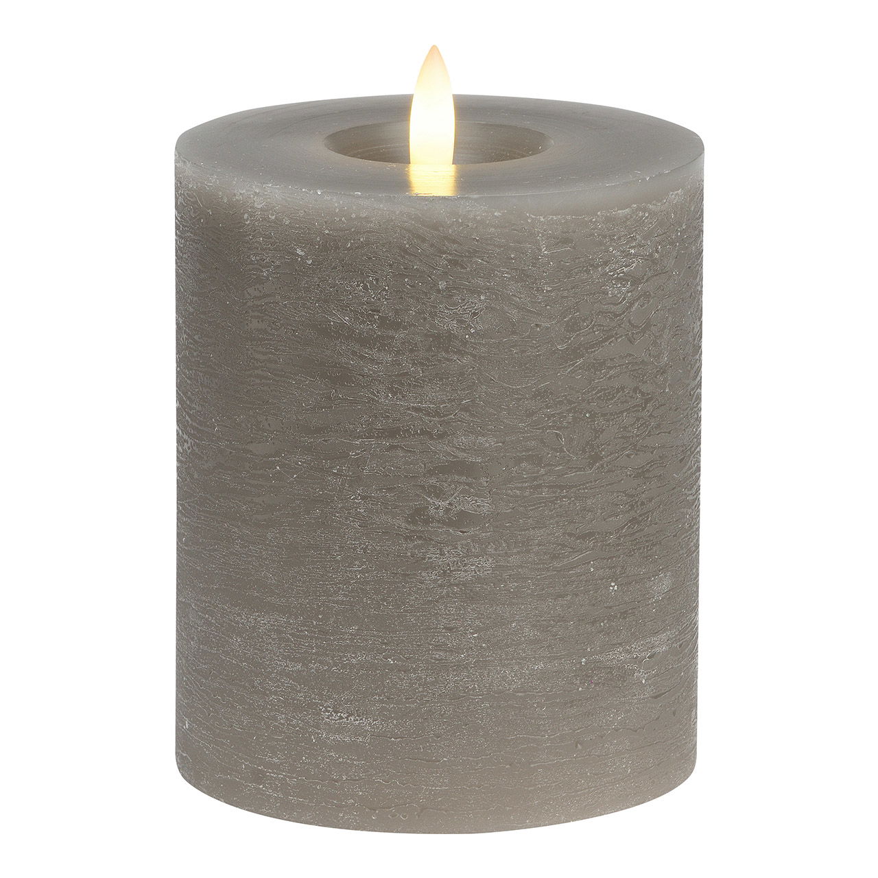 Candle LED taupe, flickering light, exclusive 3xAA made of wax (W/H/D) 10x12x10cm