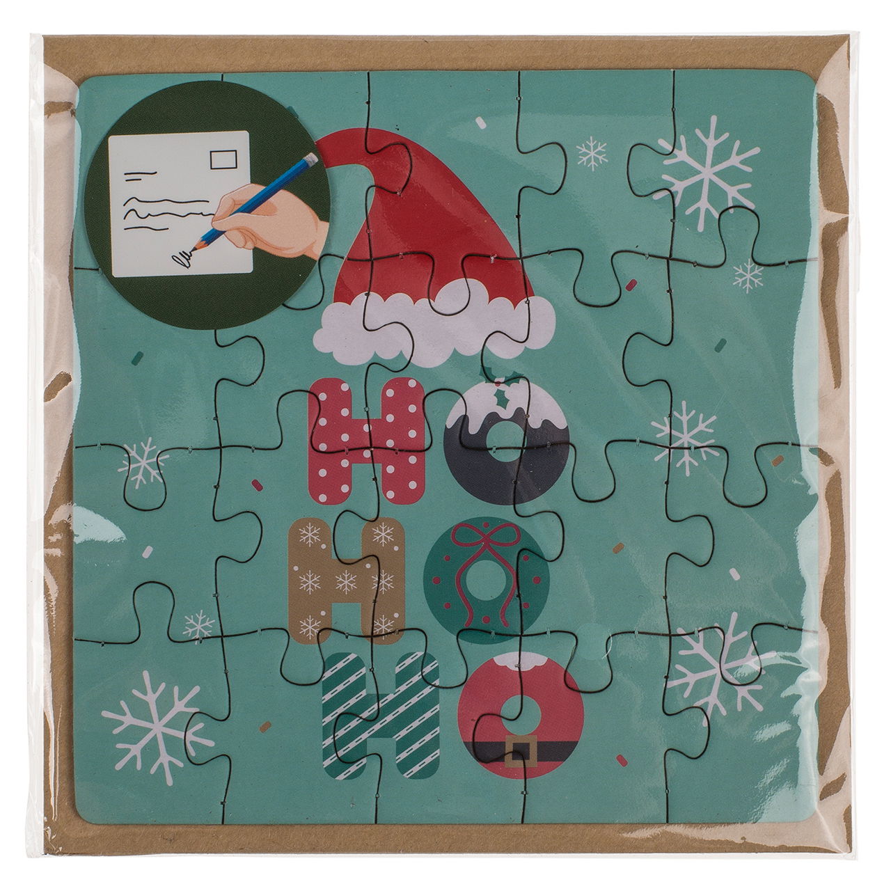 Quadratische Geschenkkarte, Puzzle, X-Mas, (20 tlg.) mit Briefumschlag im Polybeutel, 4-fach, 24er im Display