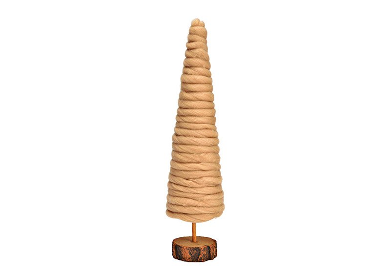 Aufsteller Tannenbaum aus Kunststoff, Wolle beige (B/H/T) 11x45x11cm