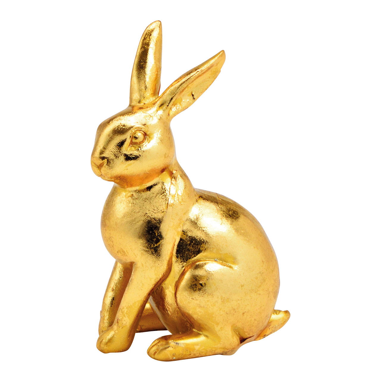 Hase aus Poly Gold (B/H/T) 6x9x4cm