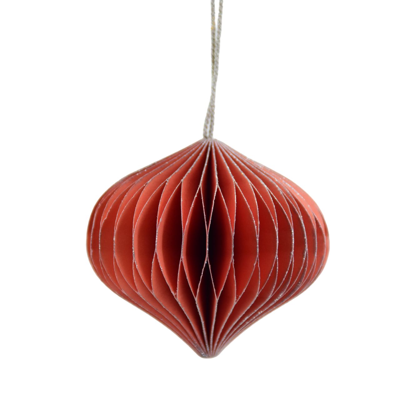 Hänger Honeycomb aus Papier/Pappe rot, weiß 3-fach, (B/H/T) 6x6x6cm Hänger Honeycomb aus Papier/Pappe rot, weiß 3-fach, (B/H/T) 6x6x6cm