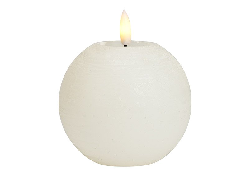 Bola de vela LED blanca, luz parpadeante, exclusiva 1xCR2032 de cera (A/A/P) 10x9x10cm