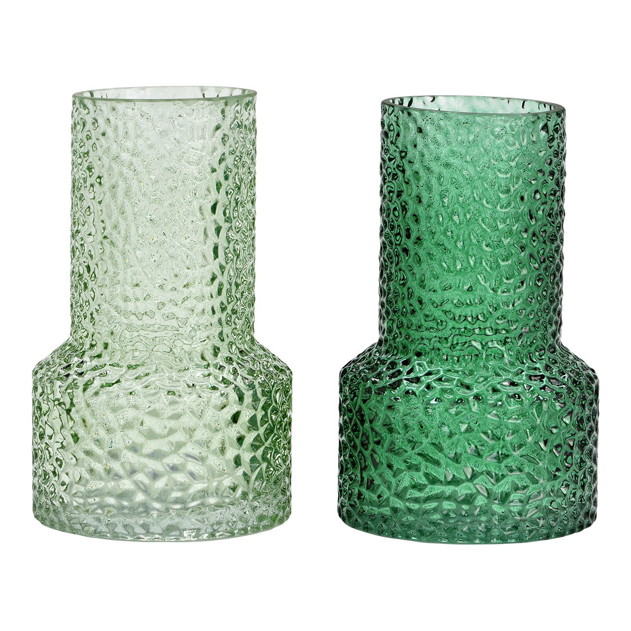 Vaso di vetro, 2 pieghe, verde (L/H/D) 10x16x10cm Vaso di vetro, 2 pieghe, verde (L/H/D) 10x16x10cm