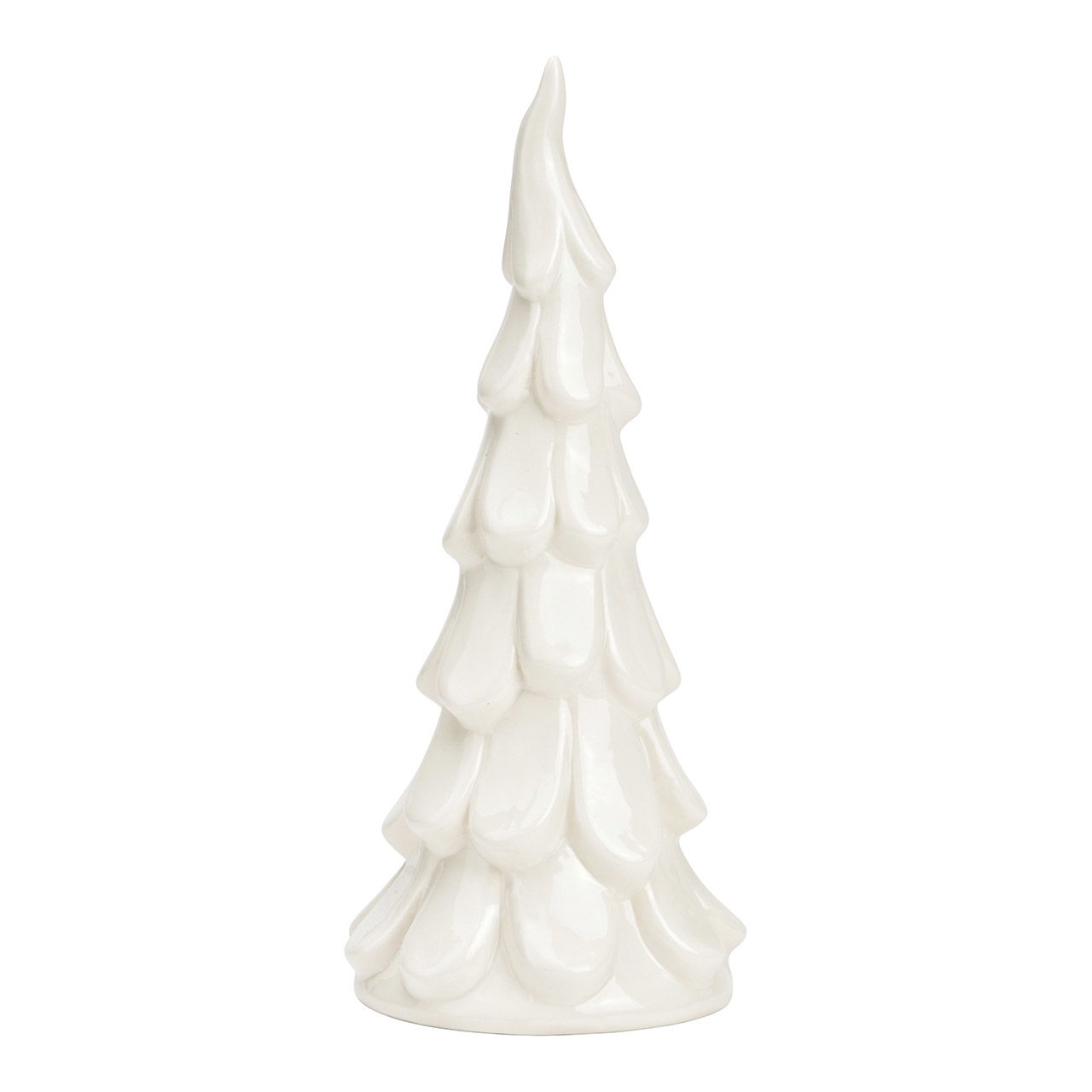 Witte keramische kerstboom (B/H/D) 10x24x10cm