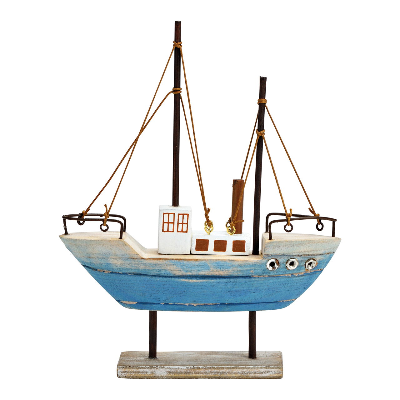 Présentoir bateau en MDF bleu (L/H/P) 17x22x4cm Présentoir bateau en MDF bleu (L/H/P) 17x22x4cm