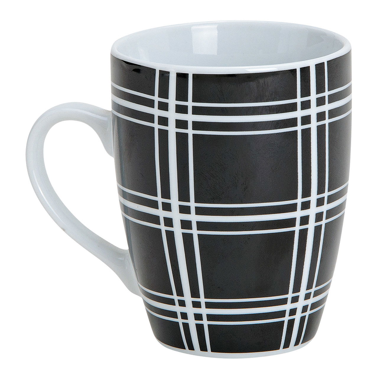 Becher Streifen schwarz-weiß aus Porzellan, 4-fach sortiert, 10 cm 300ml Becher Streifen schwarz-weiß aus Porzellan, 4-fach sortiert, 10 cm 300ml