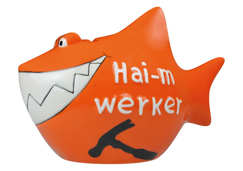 Shark, hai-mwerker, ceramic (w/h/d) xxcm